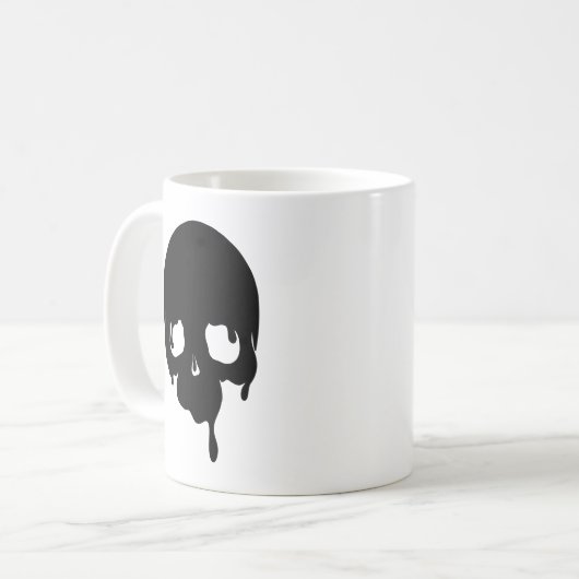 カスタマイズ可能な滴下スカル コーヒーマグカップ (正面左)