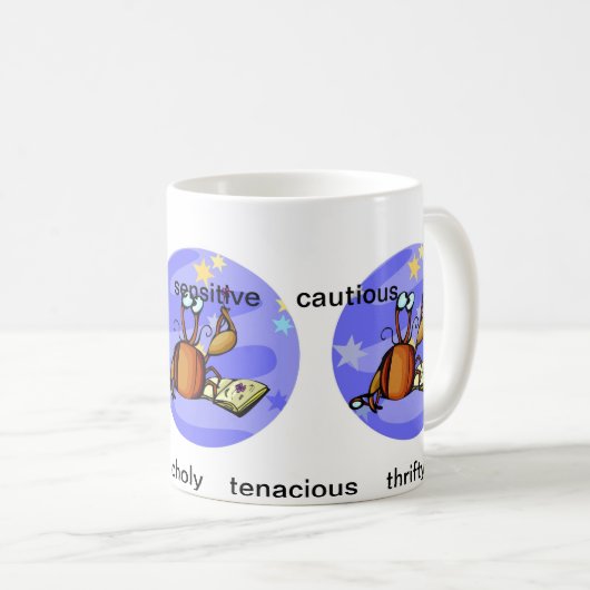 カスタマイズ可能な漫画がんカニの特徴〔占星術の〕十二宮図 コーヒーマグカップ (正面右)