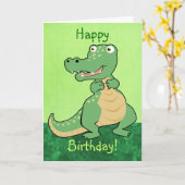 カスタマイズ可能な漫画のワニカード カード (黄色い花)