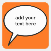 カスタマイズ可能な漫画の吹き出し スクエアシール (正面)