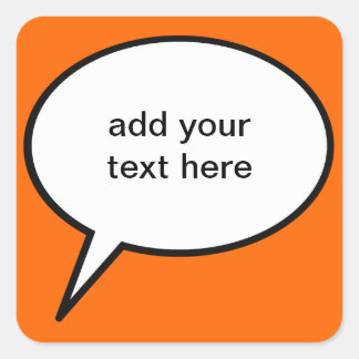 カスタマイズ可能な漫画の吹き出し スクエアシール
