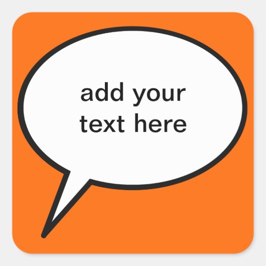 カスタマイズ可能な漫画の吹き出し スクエアシール (正面)