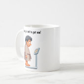 カスタマイズ可能な漫画の重量スケール コーヒーマグカップ (正面左)