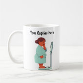 カスタマイズ可能な漫画の重量スケール コーヒーマグカップ (左)