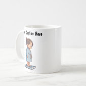 カスタマイズ可能な漫画の重量スケール コーヒーマグカップ (正面左)