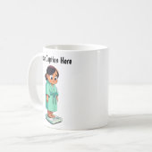 カスタマイズ可能な漫画の重量スケール コーヒーマグカップ (正面左)