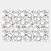 カスタマイズ可能な漫画ブックラッピング紙空白のセル ラッピングペーパーシート (正面)
