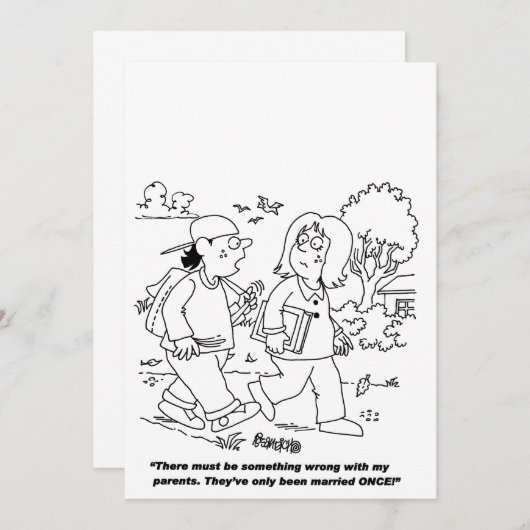 カスタマイズ可能な漫画結婚式招待状 招待状 (正面/裏面)