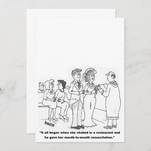 カスタマイズ可能な漫画結婚式招待状 招待状 (正面/裏面)