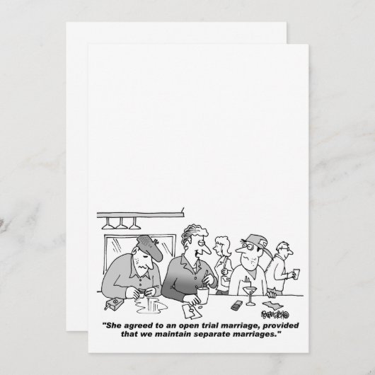 カスタマイズ可能な漫画結婚式招待状 招待状 (正面/裏面)