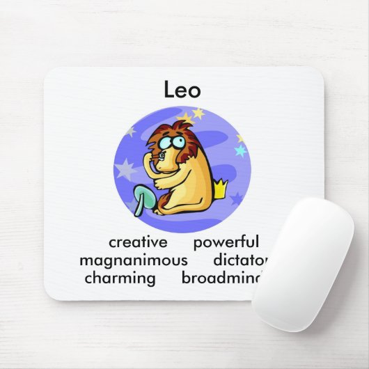 カスタマイズ可能な漫画Leoライオンの特徴〔占星術の〕十二宮図 マウスパッド (マウス)