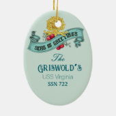 カスタマイズ可能な潜水艦のクリスマスオーナメント セラミックオーナメント (裏面)