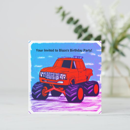 カスタマイズ可能な激怒の怒り：赤いモンスタートラック (スタンド正面)