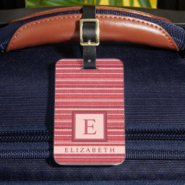 カスタマイズ可能な濃いピンクのライトピーチカラーライン ラゲッジタグ