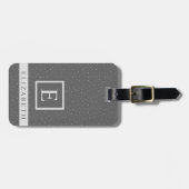 カスタマイズ可能な濃い灰色と白い水玉模様 ラゲッジタグ (正面横)