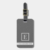 カスタマイズ可能な濃い灰色と白い水玉模様 ラゲッジタグ (正面縦)