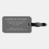 カスタマイズ可能な濃い灰色と白い水玉模様 ラゲッジタグ (裏面横)