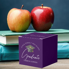 カスタマイズ可能な濃い紫モダンの卒業パーティー フェイバーボックス