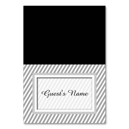 カスタマイズ可能な灰色のストライプのなテント張りの一流の座席表 テーブルナンバー (正面)