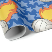 カスタマイズ可能な炎のバレーボール ラッピングペーパー (ロールコーナー)
