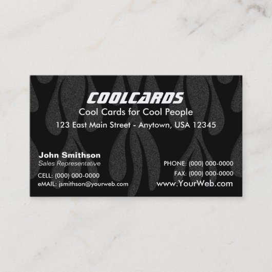 カスタマイズ可能な炎の名刺 名刺 (正面)