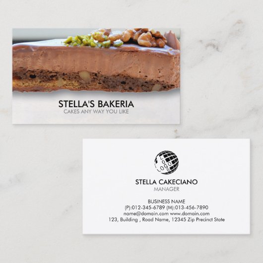 カスタマイズ可能な焼きベーカリー食品 名刺 (正面/裏面)