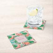 カスタマイズ可能な熱帯イベント スクエアペーパーコースター (インサイチュ)