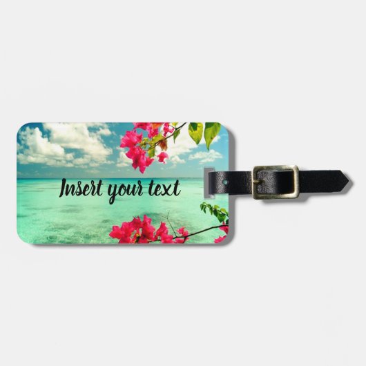 カスタマイズ可能な熱帯シーン ラゲッジタグ (正面横)