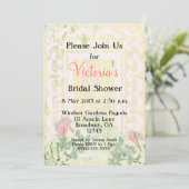 カスタマイズ可能な熱帯ビクトリアンブライダルパーティ- 招待状 (スタンド正面)