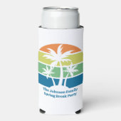 カスタマイズ可能な熱帯島のヤシの木のパーティー スリム缶クーラー (Seltzer正面)