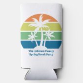 カスタマイズ可能な熱帯島のヤシの木のパーティー スリム缶クーラー (裏面)