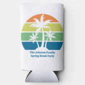 カスタマイズ可能な熱帯島のヤシの木のパーティー スリム缶クーラー (正面)