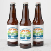 カスタマイズ可能な熱帯島のヤシの木のパーティー ビールラベル (ボトル)