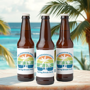 カスタマイズ可能な熱帯島のヤシの木のパーティー ビールラベル