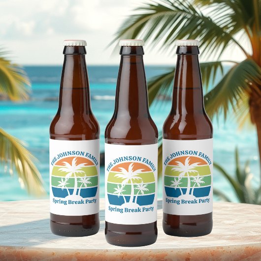 カスタマイズ可能な熱帯島のヤシの木のパーティー ビールラベル