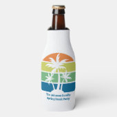 カスタマイズ可能な熱帯島のヤシの木のパーティー ボトルクーラー (ボトル正面)