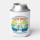 カスタマイズ可能な熱帯島のヤシの木のパーティー 缶クーラー (缶正面)