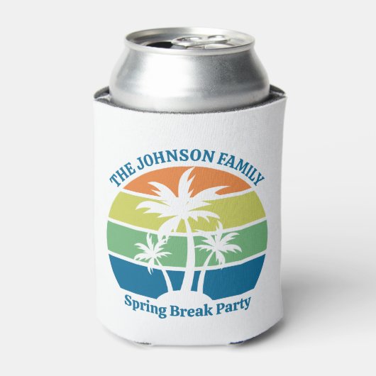 カスタマイズ可能な熱帯島のヤシの木のパーティー 缶クーラー (缶正面)