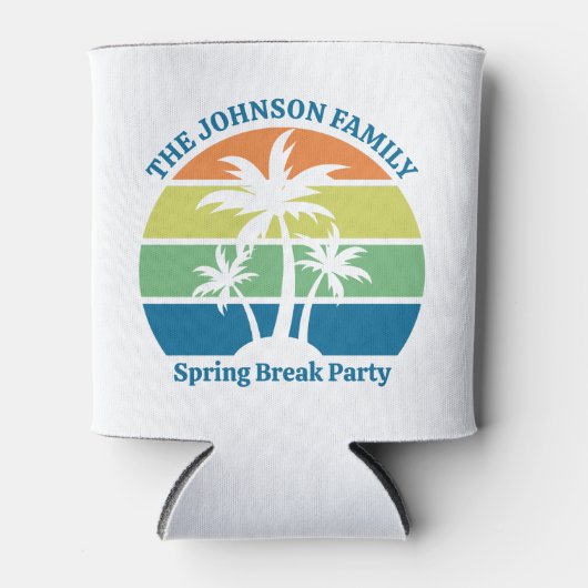 カスタマイズ可能な熱帯島のヤシの木のパーティー 缶クーラー (正面)