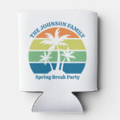 カスタマイズ可能な熱帯島のヤシの木のパーティー 缶クーラー (裏面)