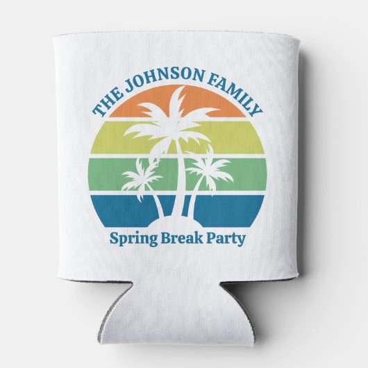 カスタマイズ可能な熱帯島のヤシの木のパーティー 缶クーラー (裏面)