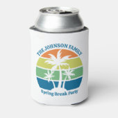 カスタマイズ可能な熱帯島のヤシの木のパーティー 缶クーラー (缶裏面)