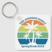 カスタマイズ可能な熱帯島旅行ヤシの木 キーホルダー (正面)