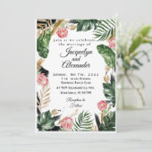 カスタマイズ可能な熱帯花結婚式招待状 招待状 (スタンド正面)