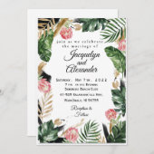 カスタマイズ可能な熱帯花結婚式招待状 招待状 (正面/裏面)