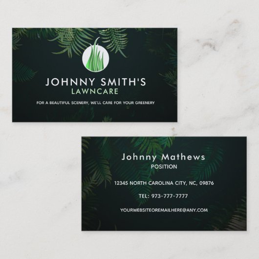 カスタマイズ可能な熱帯造園名刺 名刺 (正面/裏面)