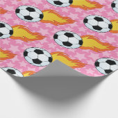 カスタマイズ可能な燃えるサッカーボール ラッピングペーパー (角)