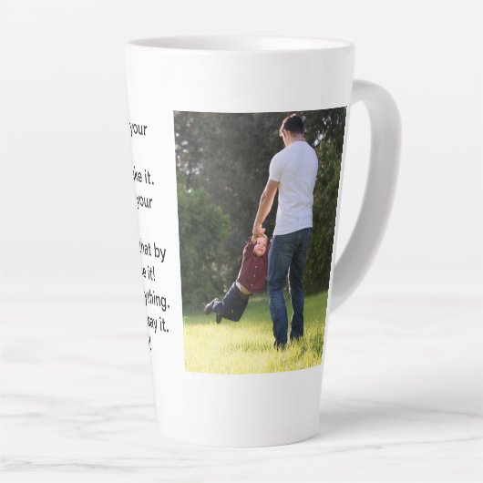 カスタマイズ可能な父の日の写真ラテマグカップ カフェラテマグ (右アングル)