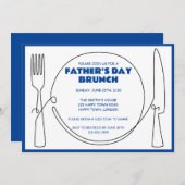 カスタマイズ可能な父の日ブランチパーティー 招待状 (正面/裏面)