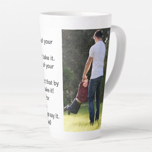 カスタマイズ可能な父の日写真 カフェラテマグ (右アングル)